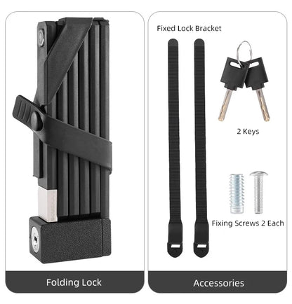 ROCKBROS Bike Lock Electric Bicycle Motorcycle MTB Road Bike Portable Anti-Theft Folding Password Lock Cycling Accessories
