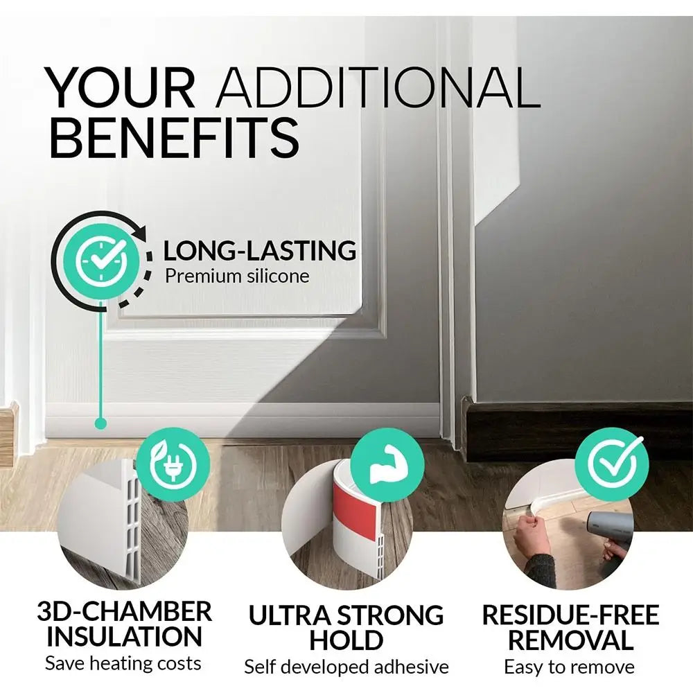 Door Draft Stoppers for Bottom of Door New Premium Door Sweep Door Seal Strip Door Weather Stripping Ideal for Keeping Out Cold