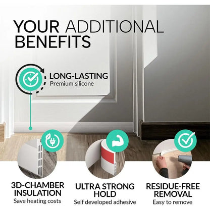 Door Draft Stoppers for Bottom of Door New Premium Door Sweep Door Seal Strip Door Weather Stripping Ideal for Keeping Out Cold