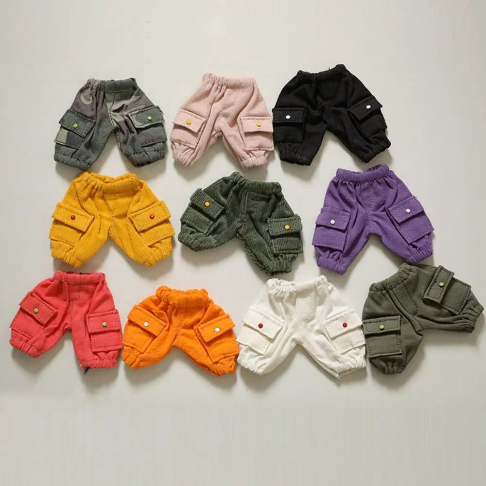New Fashion Cotton Doll Shorts Multistyles Pocket Pants Casual Wears Accessories for 10cm Cotton Doll
