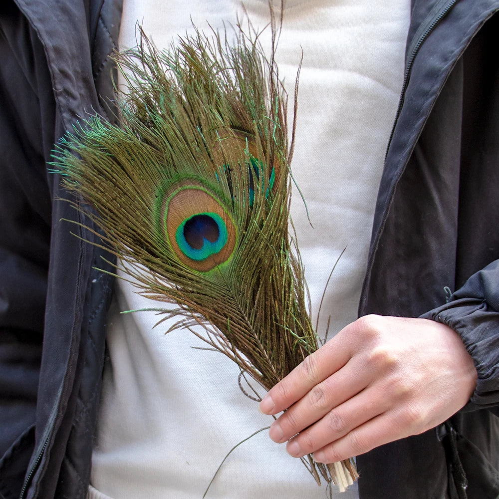 Natural Peacock Feathers 25-70cm for Crafts, Wedding Decorations, Home Décor, Fashion Accessories, and Party Decorations