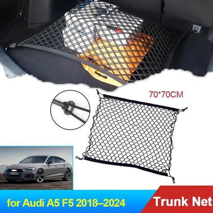 70x70 Auto for Audi A5 F5 2018 2019 2020 2021 2022 2023 2024 Accessories Car Boot Trunk Cargo Net Elastic Storage Organizer Part