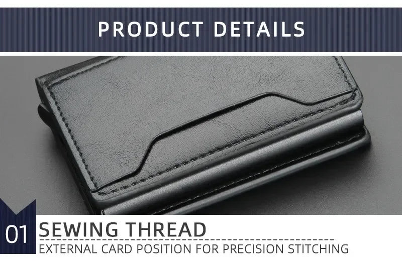 Anti Rfid Blocking Men Card Holder Case Wallets Free Name Customized Small Card Wallets Mini Wallet Qaulity Small Male Purses
