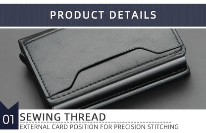 Anti Rfid Blocking Men Card Holder Case Wallets Free Name Customized Small Card Wallets Mini Wallet Qaulity Small Male Purses