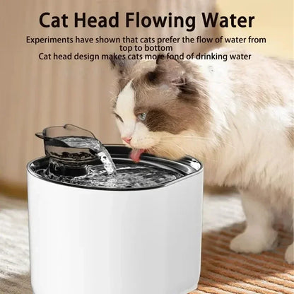 Cat Water Fountain Automatic Recirculating Filter Pet Drinking Dispenser USB Electric Pump Quiet Cat Ear Design