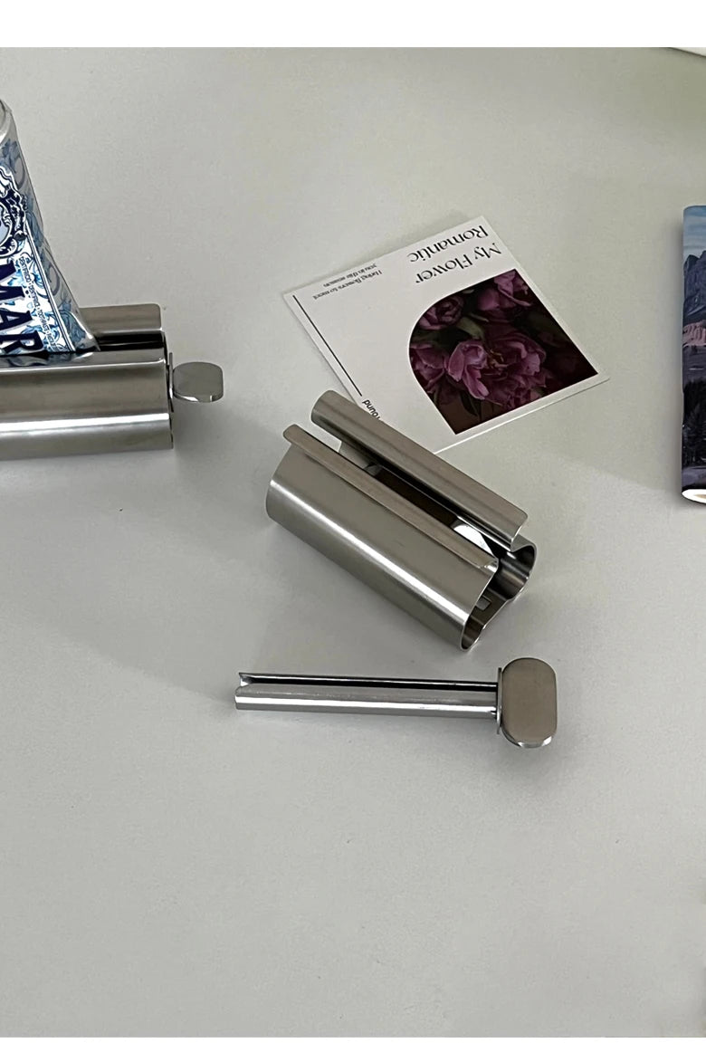 Stainless Steel Toothpaste Squeezers Manual Metal Toothpaste Dispenser Face Creams Rolling Press Bathroom Accessories