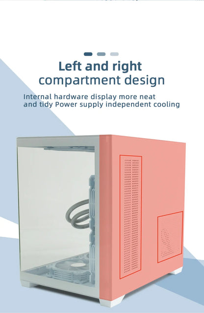 MANMU Hot Selling Gaming Computer MATX Cases pc Tempered Glass Case pc Computer Gaming Matx Computer Case