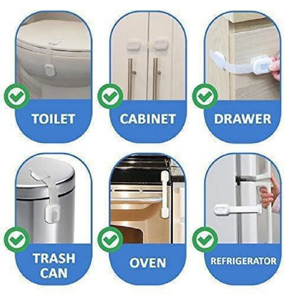 3Pcs Child Lock Protection for Locking Cabinet Cupboard Drawers Refrigerator Oven Toilet Trash Can Doors Children's Safety Kids