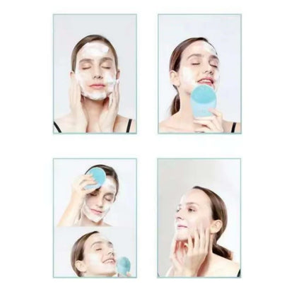 Electric Silicone Facial Cleanser Massager Skincare Massage Tool Beauty Machine Vibration Cleaning Of Pores Self Provided Batter