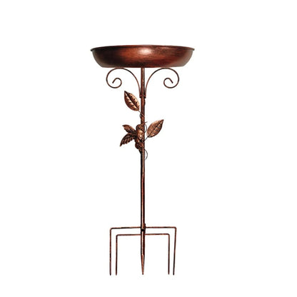 Bird Bath Feeder Bowl 5-pronged Base Metal Bird Feeder Freestanding Birdbath For Yard Patio Outdoors Garden Iron Pedestal Stake