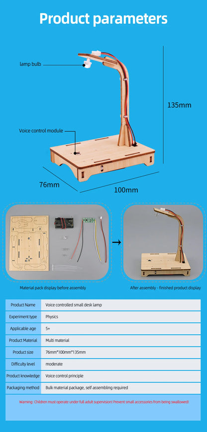 DIY Voice Sensor lamp Science and Technology Invention Hand-made Self-made Assembly Materials Science handmade toys physics toy