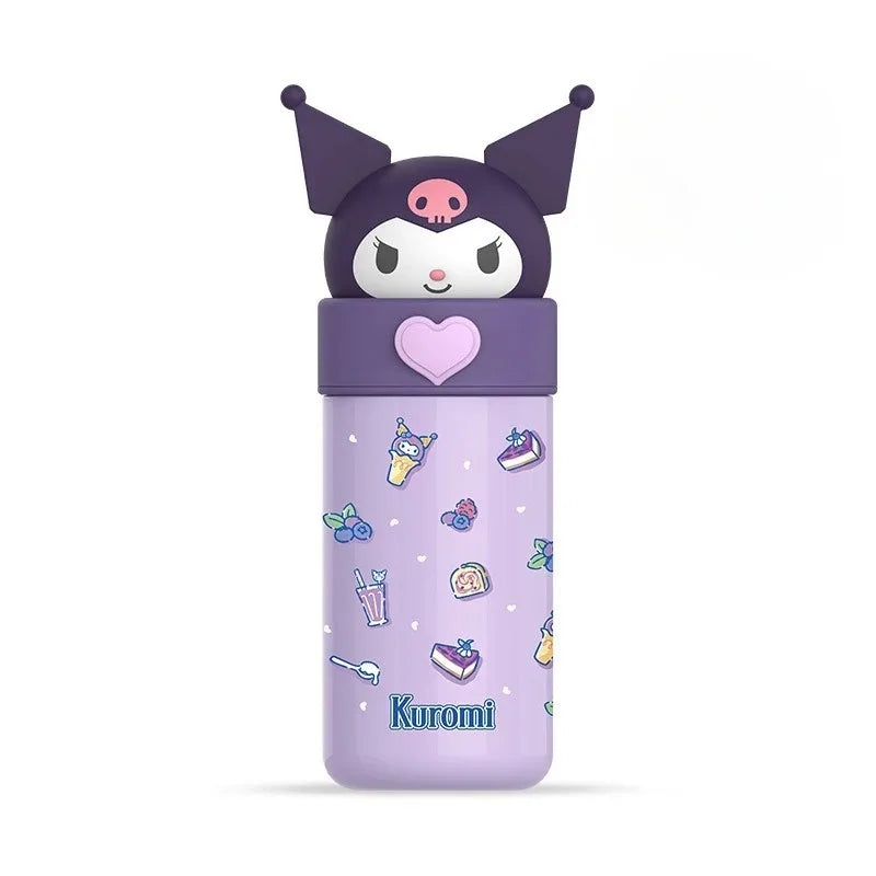 Sanrio Hello Kitty 350ml Stainless Steel Thermos Kawaii Kuromi Cinnamoroll Melody Kids Vacuum Flask Water Bottle Tumbler
