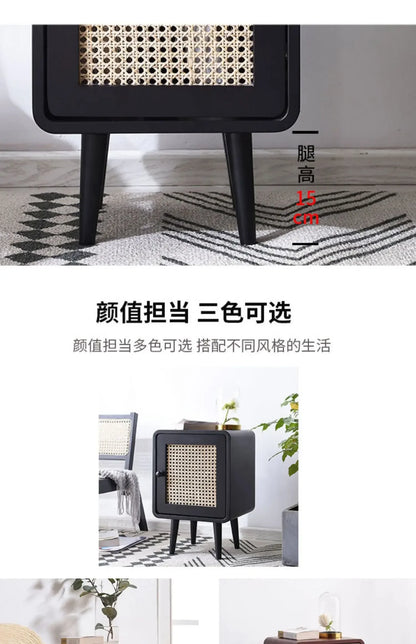 Bedroom Rattan Nightstands Modern Storage Box Organizers Small Space Nightstands Rustic Center Moveis Para Casa Room Decoration