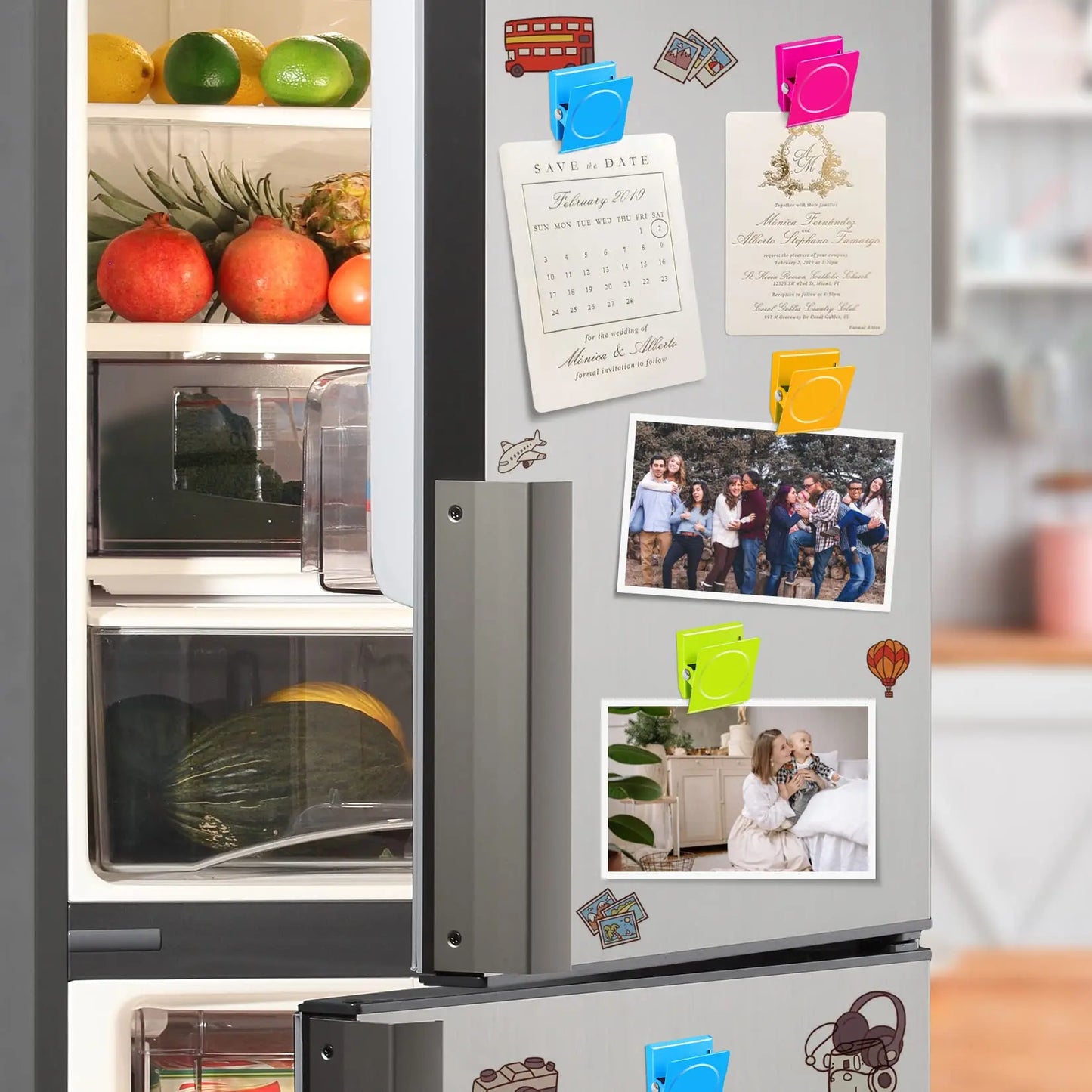 Fridge Magnetic Clips Heavy Duty Refrigerator Magnets Clips Whiteboard Multi Color Metal Magnetic Clamp