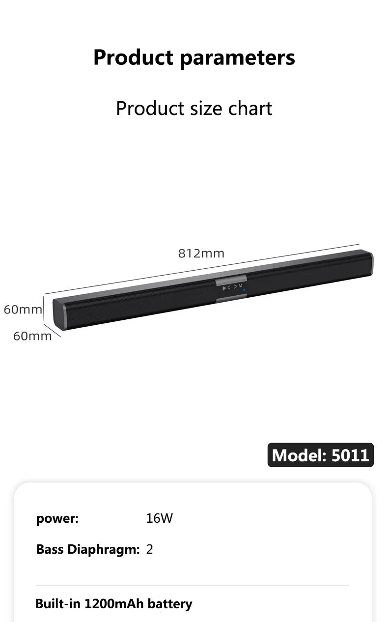 6D surround sound home theater speaker system mobile phone bass wireless Bluetooth speaker long TV soundbar speaker TF/AUX/USB