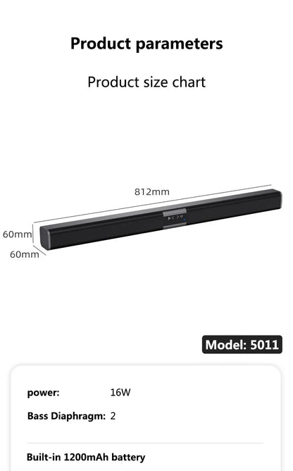 6D surround sound home theater speaker system mobile phone bass wireless Bluetooth speaker long TV soundbar speaker TF/AUX/USB