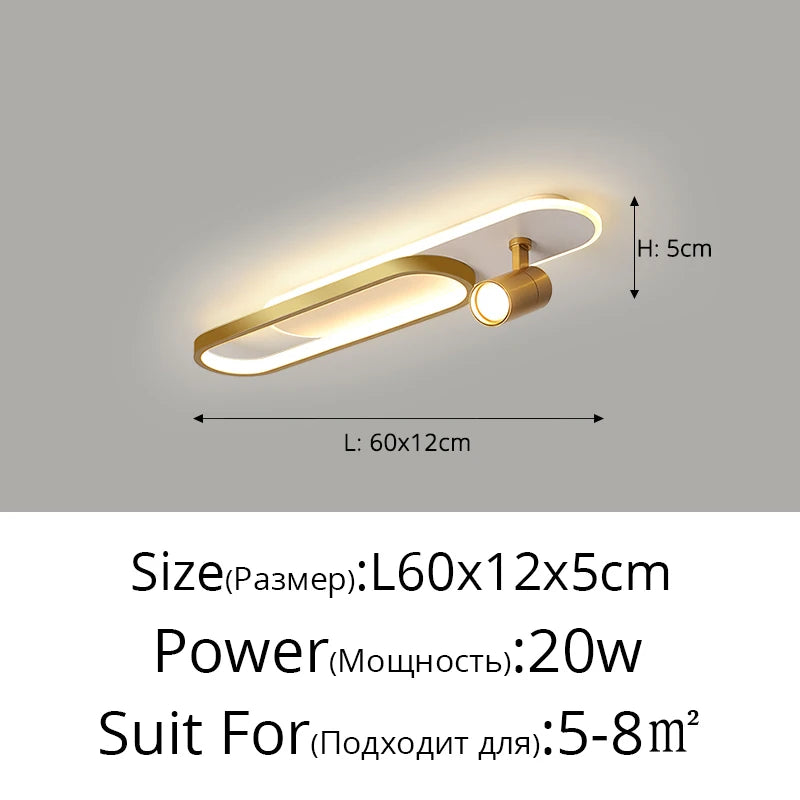 LED Ceiling Lights With Spotlights Minimalist Track Lights for Bedroom Lobby Dining Room Hall Corridor Long Strip Ceiling Lamps