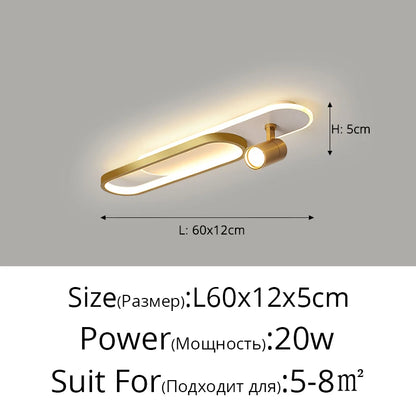 LED Ceiling Lights With Spotlights Minimalist Track Lights for Bedroom Lobby Dining Room Hall Corridor Long Strip Ceiling Lamps