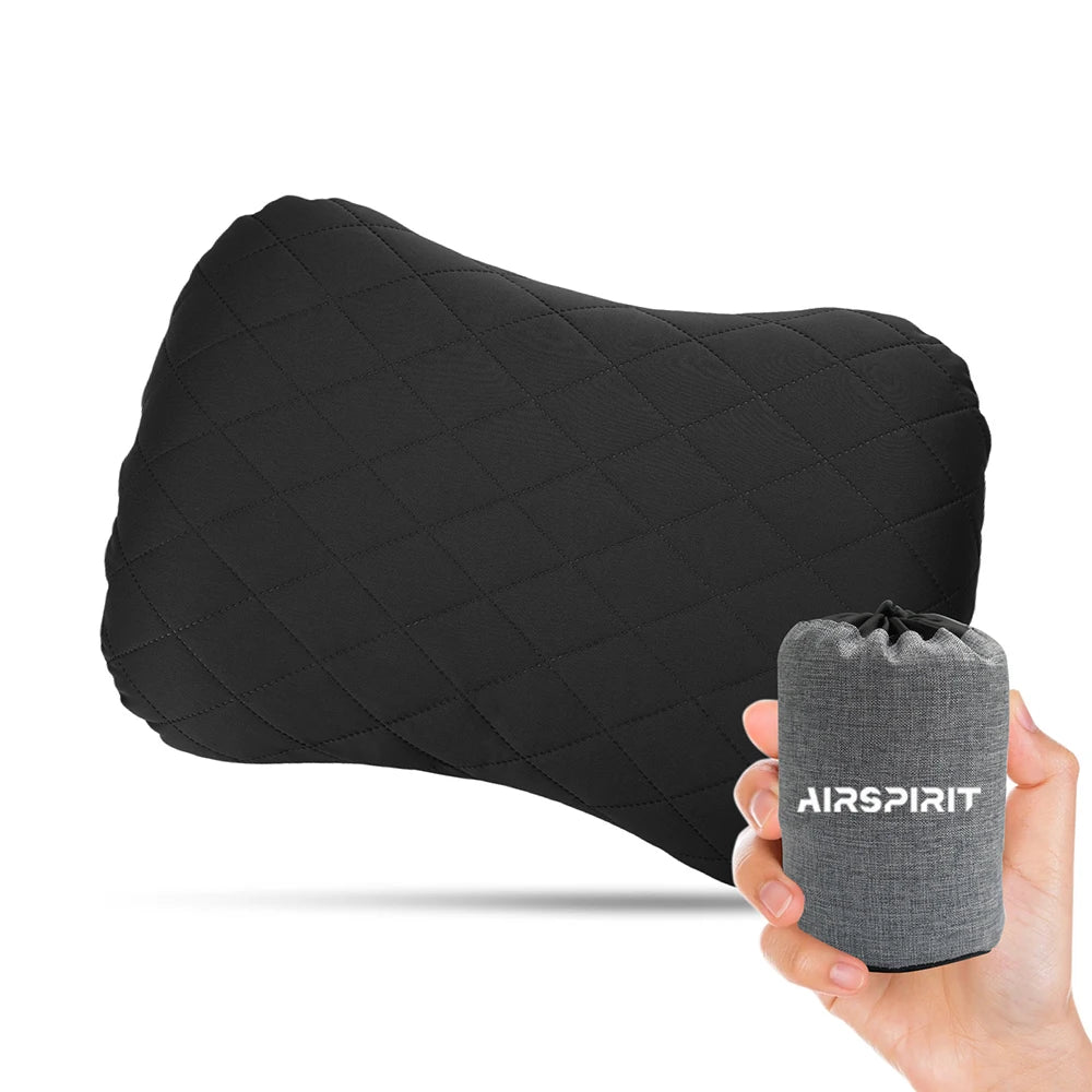 Inflatable Camping Pillow with Removable Washable Cover,Travel Pillow for Neck Support,Hiking,Backpacking,Office,Airplane,Car