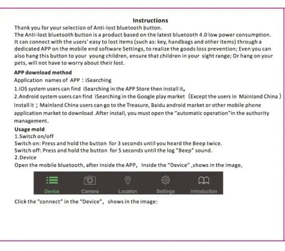 Mini GPS Tracker for Pets & Personal Items Bluetooth Anti Lost Device with Two Way Positioning RealTime Tracking for Android