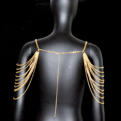 sexy body jewelry For  Women Fashion Metal Aluminum Shoulder Chain Bras Dress Accessories Festive Gift