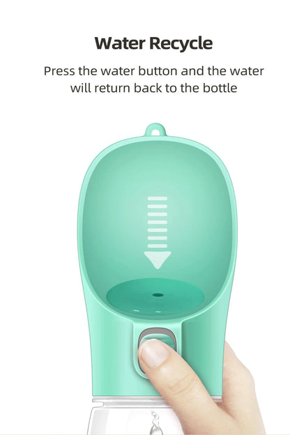 Traveling Dog Water Bottle Portable Drinking Water Bowl Press Bottom Puppy Pet Outside 300-500ML Feeding Bottle with Strip