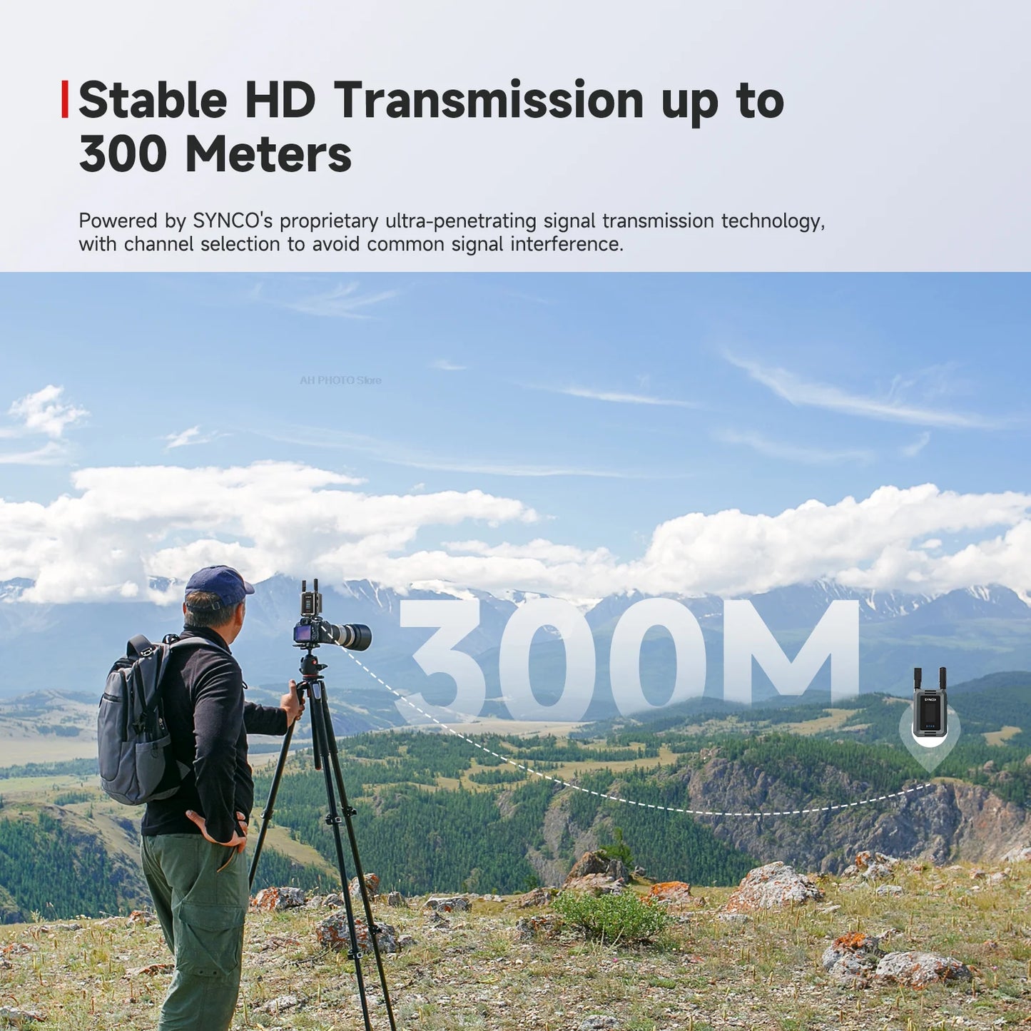 Xvison HD Wireless Video TX&RX 1080P60 UVC Streaming, 80ms Low Latency, Zero Noise for Camera/Smartphone/PC Live Streaming Synco