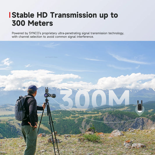 Xvison HD Wireless Video TX&RX 1080P60 UVC Streaming, 80ms Low Latency, Zero Noise for Camera/Smartphone/PC Live Streaming Synco