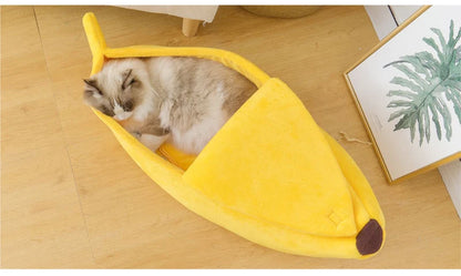 Banana Cat Bed House Funny Cute Cozy Cat Mat Beds Warm Durable Portable Pet Basket Kennel Dog Cushion Cat Supplies Multicolor