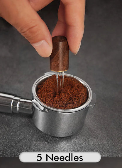 Espresso Coffee Stirrer Coffee Stirring Tool Coffee Powder Stirrer Needle Distributor Wood Handle Barista Hand Distribution Tool