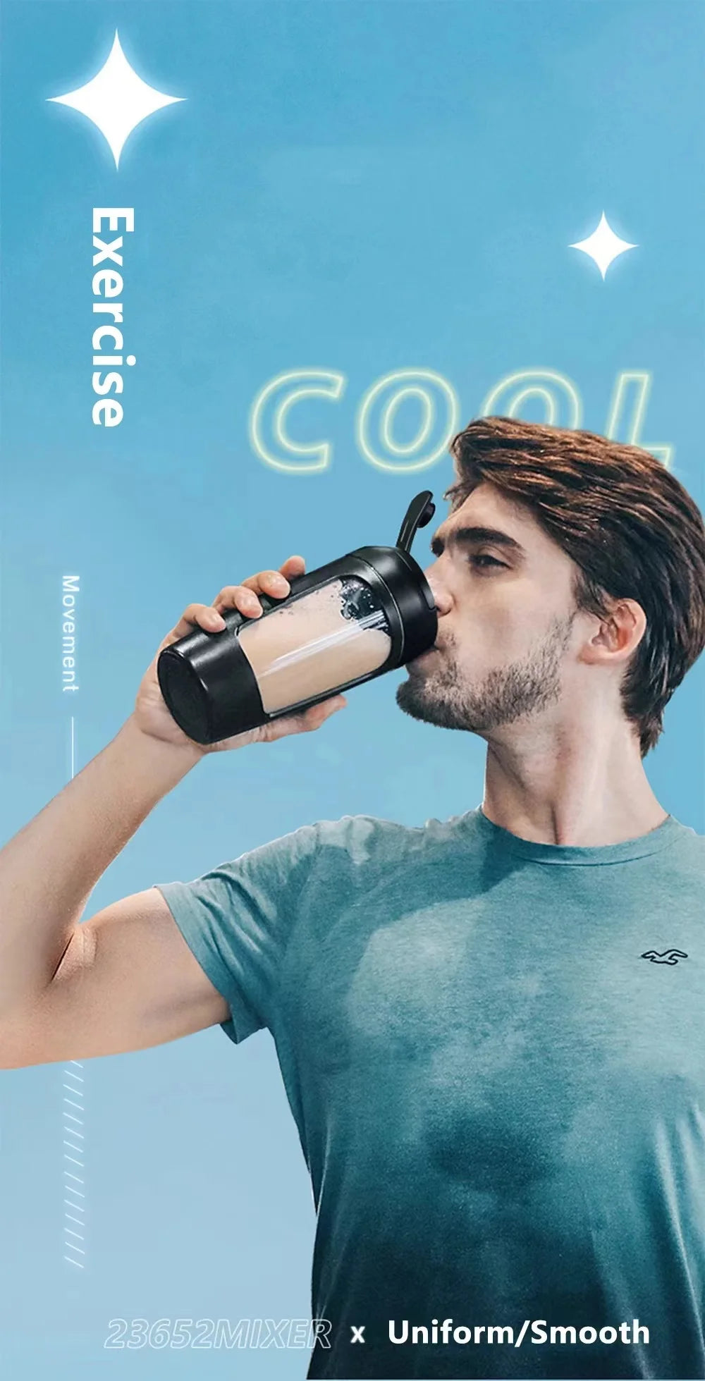 Electric Protein Shaker Bottle Portable 1200mAh Rechargeable Blender Cup Automatic Self Stirring Mug 650ml Mixing Cups for Fitne