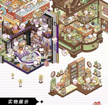 Creative Design Landscaping Sticker for Student Cute Cartoon Magic 3D Stack Scene Scrapbook Sticker Sweet Student Supplies