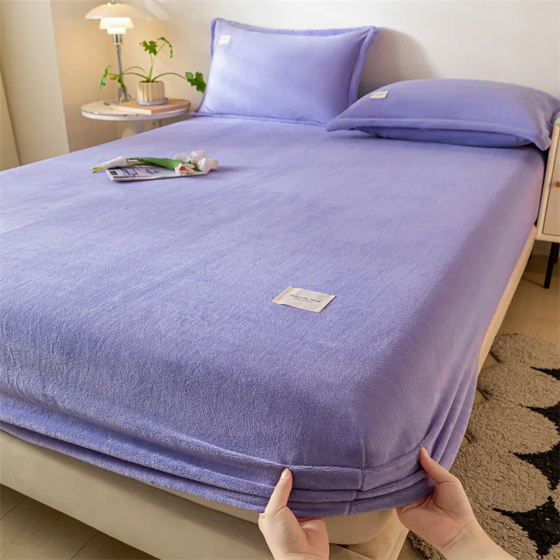 Velvet Thermal Mattress Cover, Plush Fabric Sheets For Winter, Bed Cover, Bed Sheets Set For Single Double King Queen Bed120x200