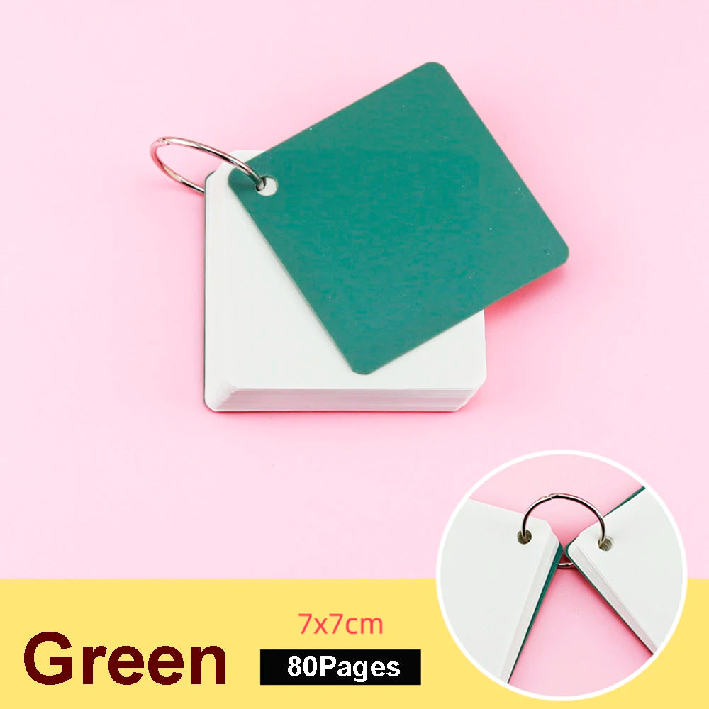 80-320Sheets Portable Notebook with Binder Rings Spiral Mini Notebook Study Cards Book Red/Yellow/Green/Black Student Stationery