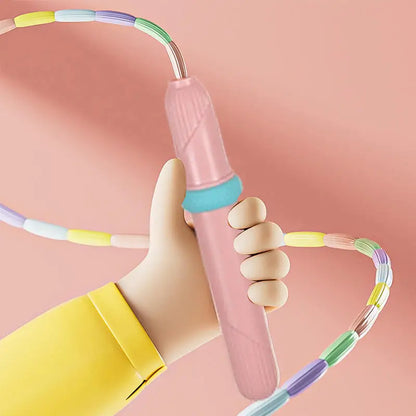 Rope Skipping Colorful Soft Beads Beaded Skipping Jump Rope For Kindergarten Pupil Choldren Beginners