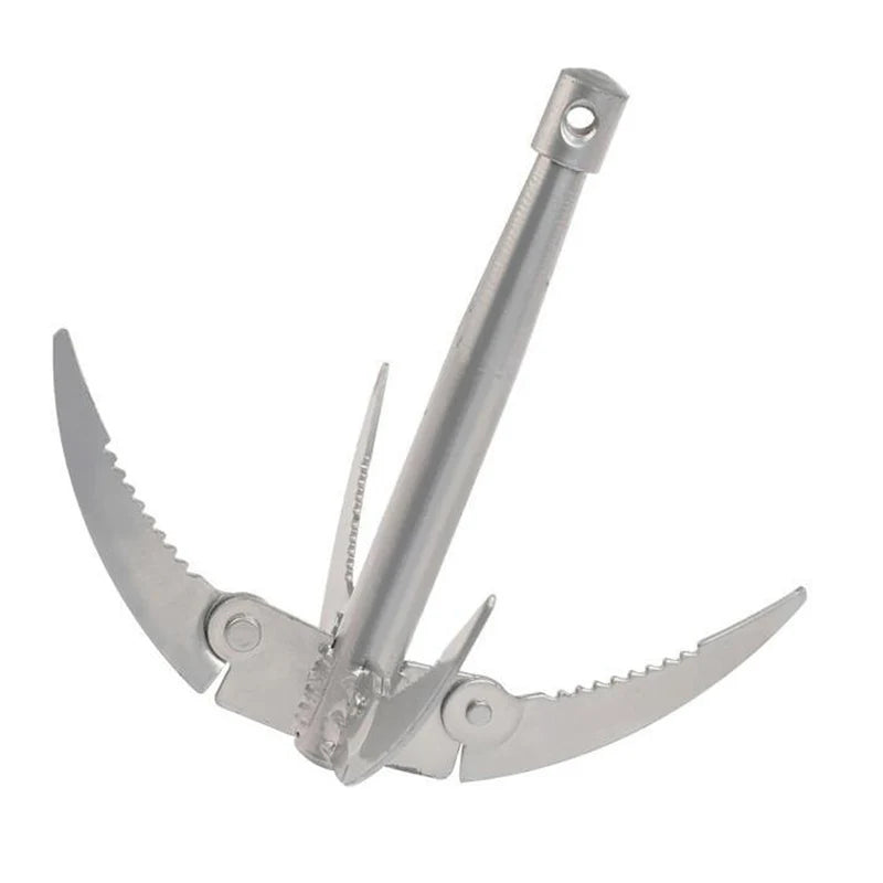 Folding Boats Anchor With Rope Outdoor Grappling Hook Survival Tool Sturdy Durable For Small Boat Canoes Fishing Supplies