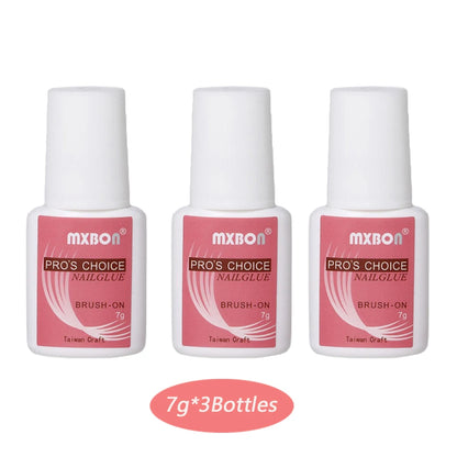 8ML Strong Nail Glue for Press on Nails Adhesive Broken Nail Repair Brush-on Nail Glue Rhinestone Charms Acrylic Tips Bond Glue