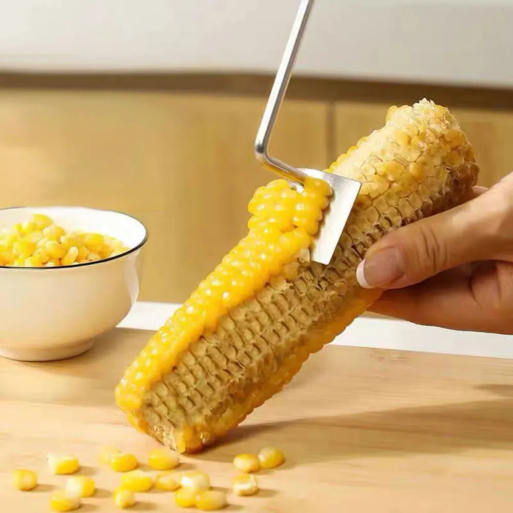 Stainless Steel Corn Planer Ergonomic Handle Corn Peeler Peel, Separate & Enjoy Fresh Corn with Minimal Effort