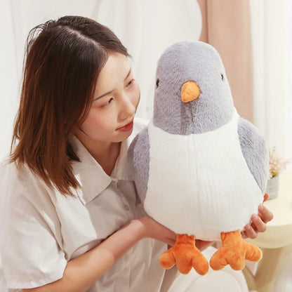 Simulated Round Chubby Pigeon Plush Toys Cartoon Bird Peace Dove Dolls Stuffed Home Decratied Ornaments Gifts for Kids Girls