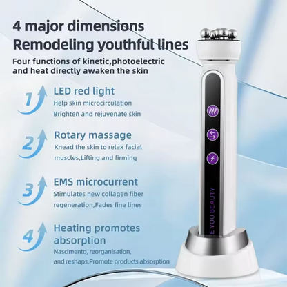 RF Facial Massage Roller EMS Face Lifting Machine Microcurrent Skin Tightening Face V-line Beauty Device Eye Roller Skin Care