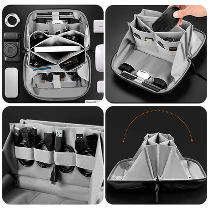 Travel Electronics Organizer Power Bank Pouch Electronics Gadgets Accessorie Case for USB Cable Cords,Hard Drives Storage Bag