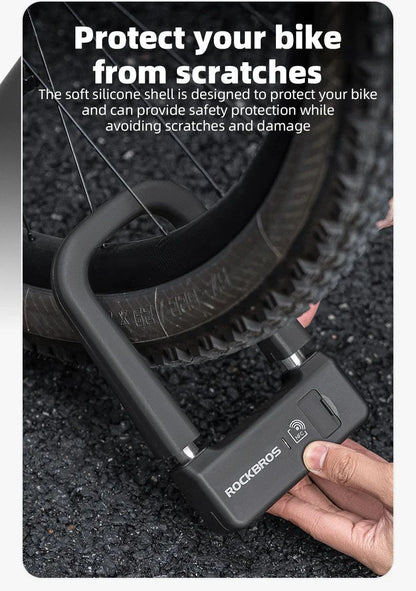 ROCKBROS Bicycle Smart Lock NFC Lock Aluminum Alloy High Strength Waterproof Anti-theft Safety U-Shape Lock MTB Road Bike Cyclin
