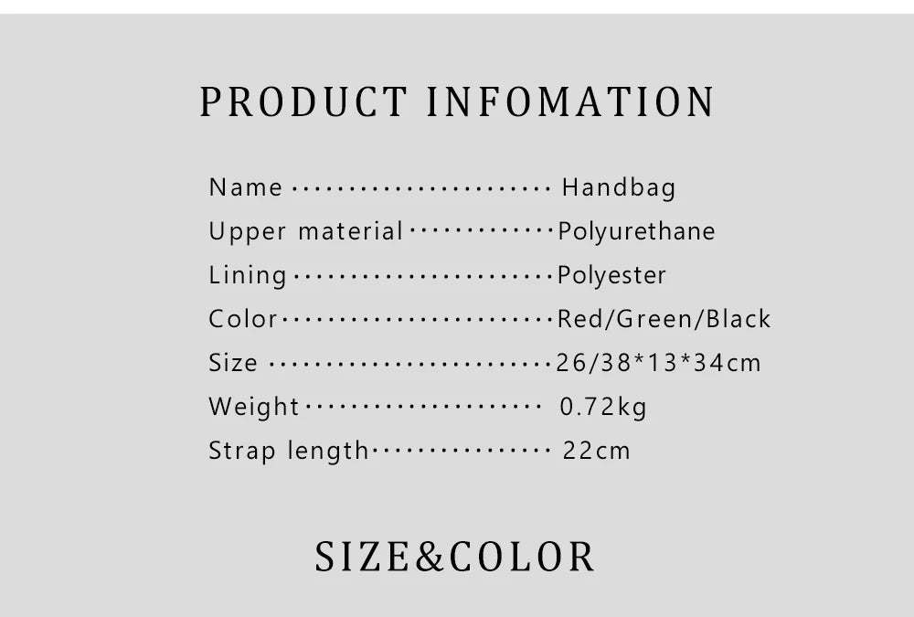 Party Party Party Large Capacity PU Material Women's Handbag Fashion Classic Retro Women's New Handbag