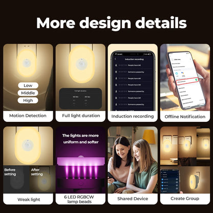 Smart Sensor Wifi Night Light Night Lights Plug Into Wall APP Control Dimmable Timing Atmosphere Wall Lamp For Bedroom