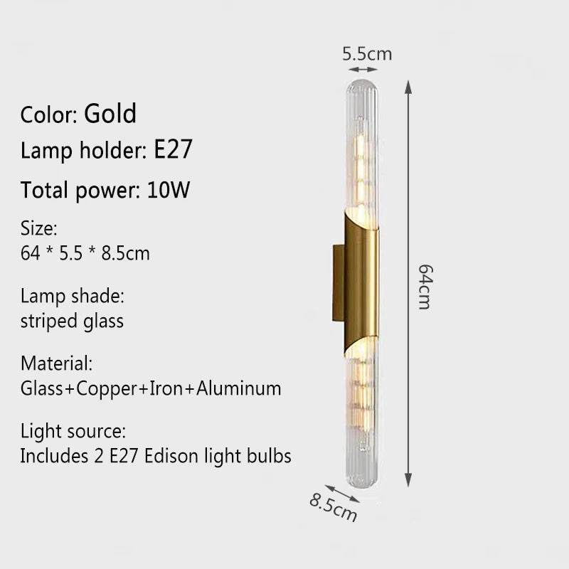Nordic Luxury Wall Lamp E27 Bulb Is Used For Bedroom Mirror Stairs Bedside Wall Paintings Comfortable Lighting Decorative Lamps