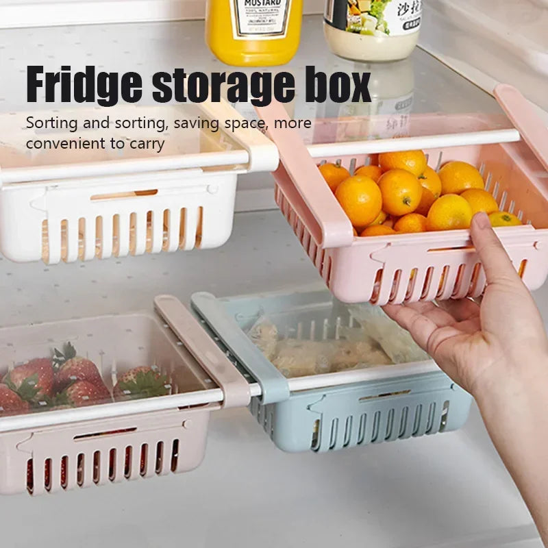 Hanging Kitchen Organizer Refrigerator Egg Fruit Storage Box Drawer Baskets Kitchen Accessories Fridge Organizer Shelf