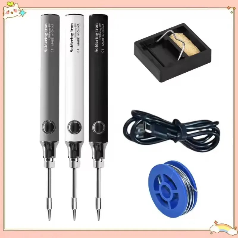 Portable Soldering Iron 1100mAh Mini Soldering Iron Kit USB Rechargeable Welding Soldering Iron Tool