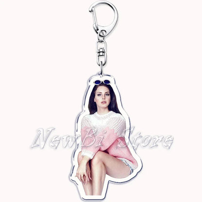 Hot Singer Lana Del Rey Keychain for Accessories Bag Pendant Born To Die Ultraviolence Key Chain Ring Keyring Jewelry Fans Gifts