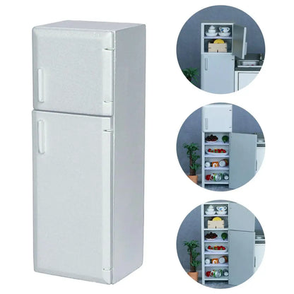 1/12 Dollhouse Miniature Kitchen Refrigerator Wooden Fridge Furniture