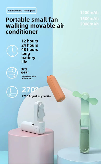 Portable Handheld Fan Mini Handheld Fan with USB Rechargeable and Adjustable Speed Suitable for Indoor and Outdoor Use